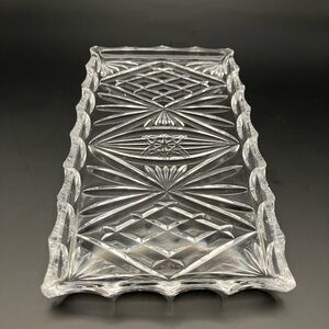 1960’s pressed Anchor Hawking’s pineapple pattern glass Serving Tray